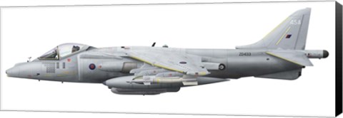 Framed Illustration of a British Aerospace Harrier GR9 aircraft Print