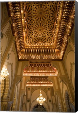 Framed Gold Ceiling, Hassan II Mosque, Casablance, Morocco Print