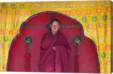 Framed Monks in Sakya Monastery, Tibet, China Print