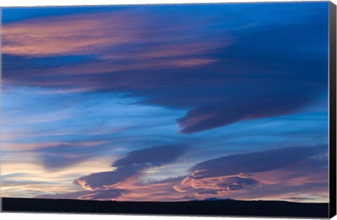 Framed Blue Desert clouds, sunset, MOROCCO Print