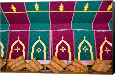 Framed Interior of Moroccan Dinner, Tent Hotel Ksar Tinsouline, Zagora, Draa Valley, Morocco Print