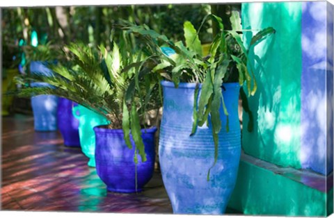 Framed Jardin Majorelle and Museum of Islamic Art, Villa Pottery, Marrakech, Morocco Print