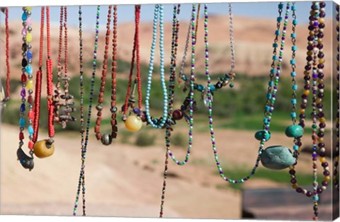 Framed Moroccan Souvenir Jewelry, Ait Benhaddou, South of the High Atlas, Morocco Print