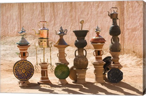 Framed Moroccan vases, Todra Gorge Area, Tinerhir, Morocco Print