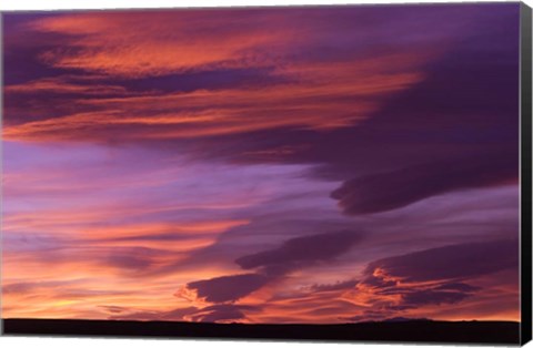 Framed Pink Desert clouds, sunset, MOROCCO Print