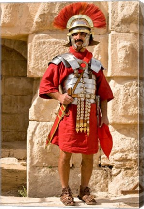 Framed Jordan, Jerash, Reenactor, Roman soldier portrait Print