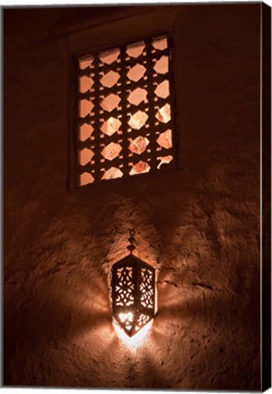 Framed Lantern Light, Kasbah Ait Ben Moro, Morocco Print