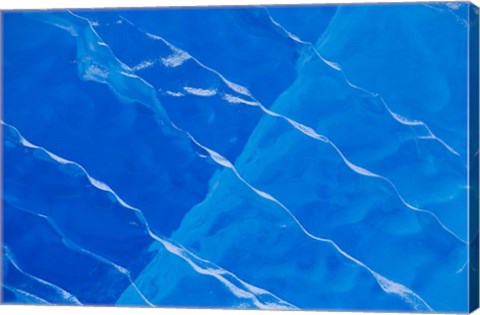 Framed Melt Ridges on Deep Blue Iceberg, Antarctic Peninsula Print