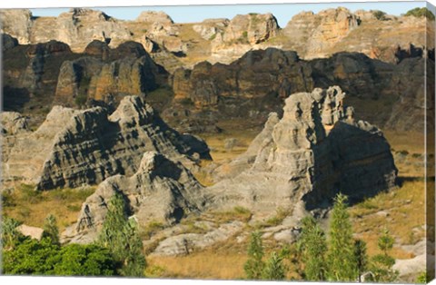 Framed Madagascar, Isalo National Park, Eroded sandstone Print