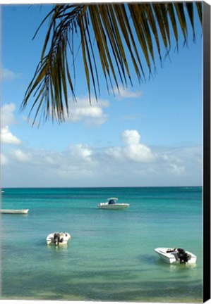 Framed Mauritius, Grand Baie, Boats anchored in Grand Baie Print