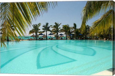 Framed Mauritius, Le Morne. Paradis Hotel and Golf Club Print