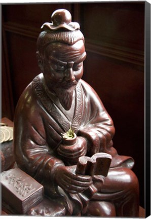 Framed Lu Yu statue, Shanghai&#39;s Lu Gardens Bazaar teahouse Print