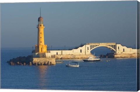 Framed Lighthouse, Alexandria, Mediterranean Sea, Egypt Print