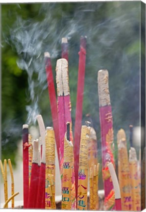 Framed Incense burning, Big Wild Goose Pagoda, Xian, China Print