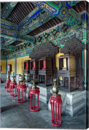 Framed Interior of West Annex Hall, Temple of Heaven, Beijing, China Print