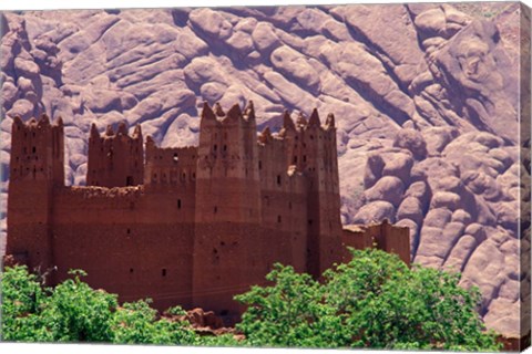 Framed Kasbah and Unique Rock Formation, Morocco Print