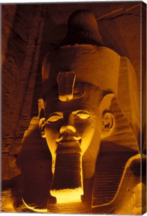 Framed Lighted Face at the Great Temple of Ramesses II, Egypt Print