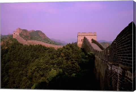 Framed Morning View of The Great Wall of China, Beijing, China Print