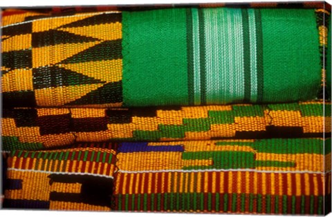 Framed Kente Cloth, Artist Alliance Gallery, Accra, Ghana Print