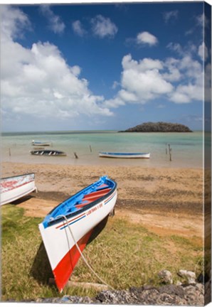 Framed Mauritius, Rodrigues Island, fishing boats Print