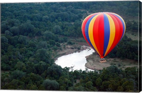 Framed Kenya, Maasai Mara, Mara River, Hot-Air Ballooning Print