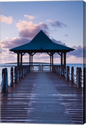 Framed Mauritius, Mahebourg, waterfront pier, dawn Print