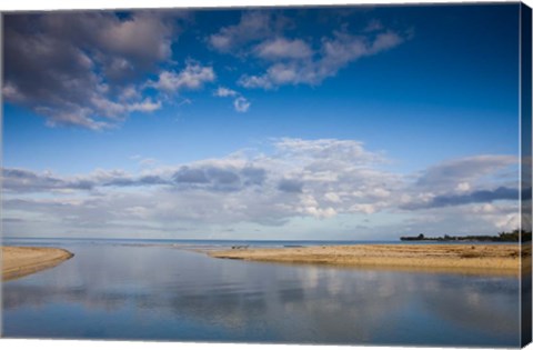 Framed Mauritius, Tamarin, Tamarin Bay, dawn Print