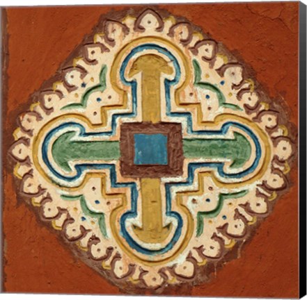 Framed Mauritania, Cross depicted on a wall in Oualata Print