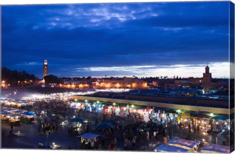 Framed MOROCCO, MARRAKECH: Djemma el, Fna Square Evening Print