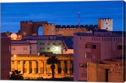 Framed MOROCCO, SAFI: Qasr, al, Bahr Portuguese Fort at night Print