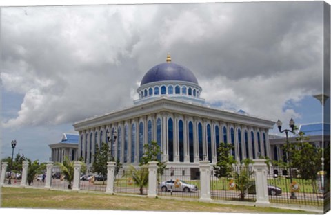 Framed Parliament, legislative assembly building, Bandar Seri Begawan, Brunei, Borneo Print