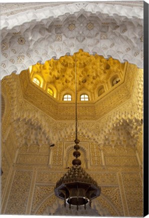 Framed Door and wall tiles on Islamic law courts, Morocco Print