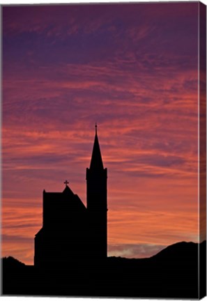 Framed Namibia, Luderitz, Church at sunrise Print