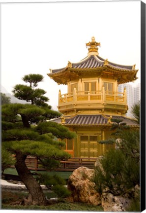 Framed Nan Lian Garden, Perfection Pavillion, Hong Kong, China Print