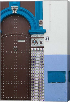 Framed MOROCCO, Rabat: Kasbah des Oudaias, Doorway Detail Print