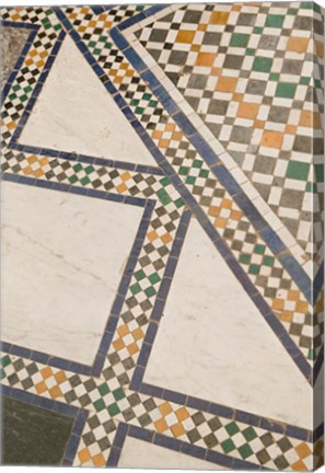 Framed Mosaic Floor, Musee de Marrakech, Marrakech, Morocco Print