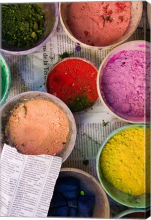 Framed Natural Dyes, The Souqs of Marrakech, Marrakech, Morocco Print