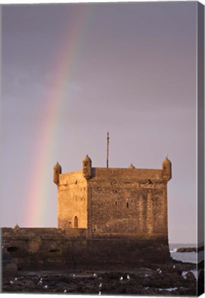 Framed Rainbow over fortress, Essaouira, Morocco Print