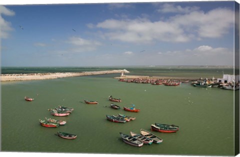 Framed MOROCCO, JADIDA: Portuguese Fortress, Fishing Boats Print