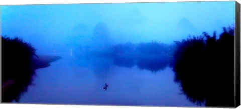 Framed Panoramic View of the Li River, China Print