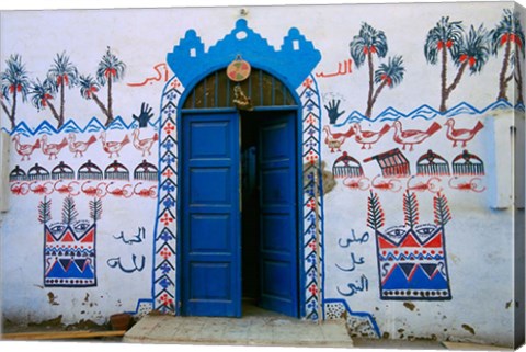 Framed Nubian Village Restaurant Across the Nile from Luxor, Egypt Print