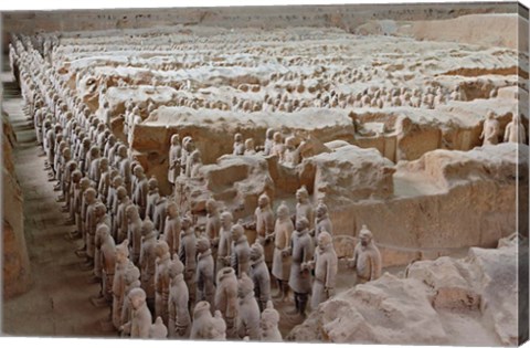 Framed Museum of Qin Terra Cotta Warriors and Horses, Xian, Lintong County, Shaanxi Province, China Print