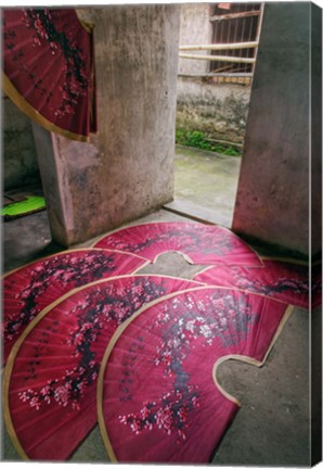 Framed Paper fans made at the Fuli Village Paper Fan Workshop, Yangshuo, China Print