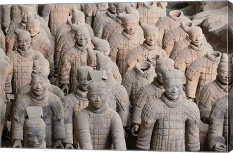 Framed Army of Qin Terra Cotta Warriors, Xian, China Print