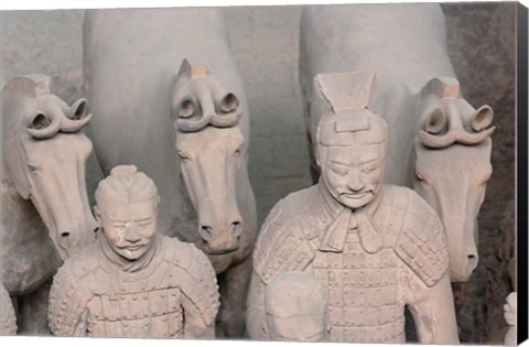 Framed Qin Terra Cotta Horses, Xian, China Print