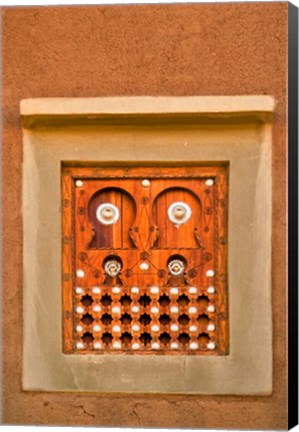 Framed Ornate Detail of a Wooden Window, Djenne, Mali Print