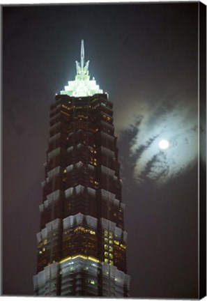 Framed Night View of Jinmao Building, Shanghai, China Print