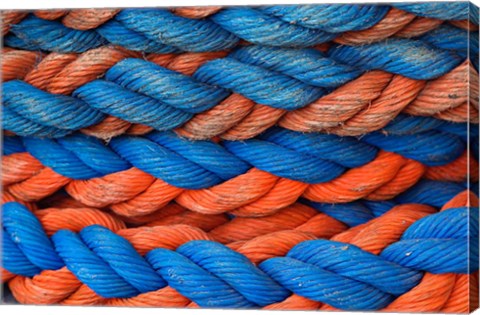Framed Pattern of rope on cruise ship, Nile River, Egypt Print