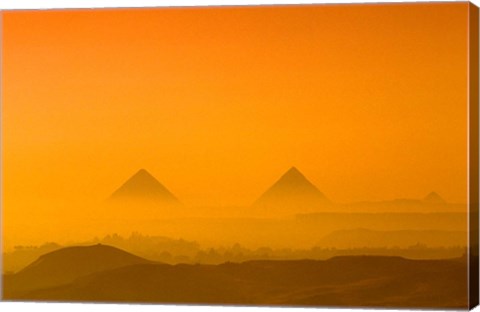 Framed Pyramids at Giza, Khafre, Menkaure, Giza Plateau, Egypt Print