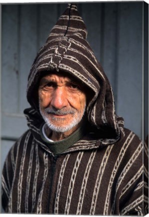 Framed Portrait of Old Muslim Man, Tangier, Morocco, Africa Print